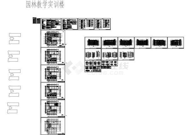 5层7、8号园林教学实训楼建筑结构水暖电设计施工图-图一