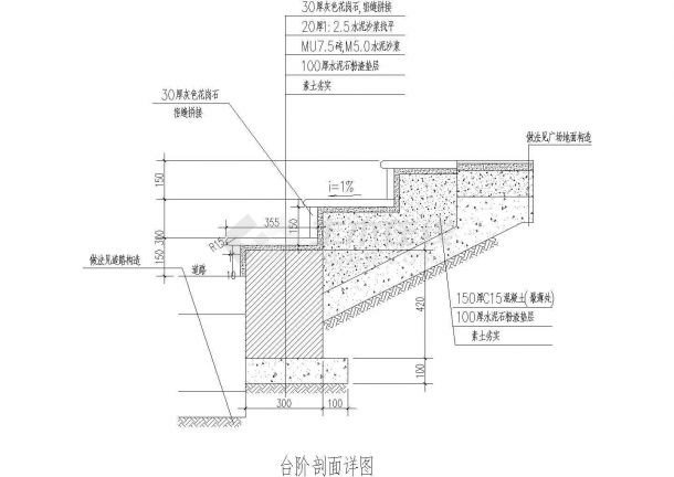 某地台阶平面设计CAD图纸-图二