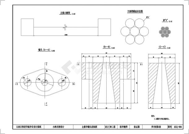 [学士]小跨吊桥设计(三跨柔性悬索桥)-图一