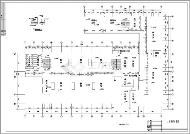 4184平米3层框架教学楼建筑结构设计施工cad图纸（含计算书）-图二