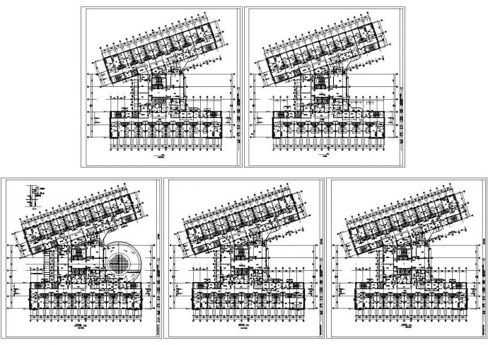 保定市第一中心医院设计建筑施工cad图纸，共五张_图1