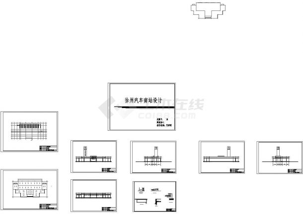 一层655平方米长途汽车客运站Cad建筑施工图设计-图二