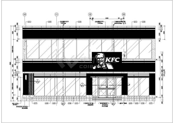某餐饮店详细构造施工餐饮快餐CAD图纸-图一