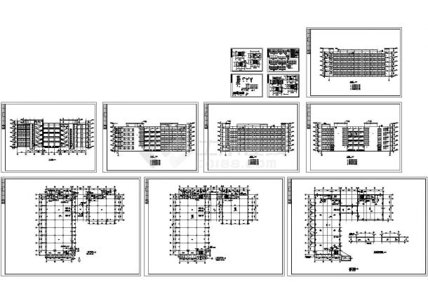 多层厂房综合楼设计建筑施工cad图纸，共十二张-图一