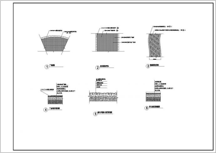 6套小庭院景观设计CAD平面图_图1