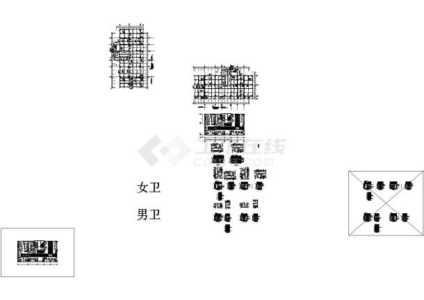 室内装施：某楼盘售楼部施工图(附效果图)-图一