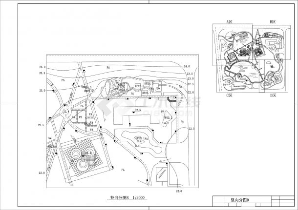 武汉某桥头公园设计CAD施工图设计-图二