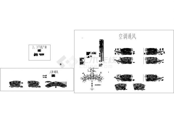 [江苏]地下商业建筑空调及通风系统设计施工图（室外热泵管网 人防系统）-图一