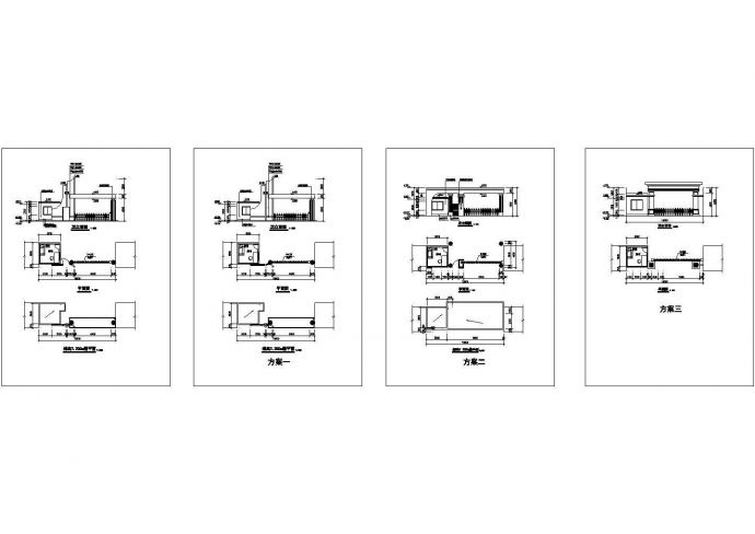 某科技园工厂大门设计cad建筑方案图（含三种方案设计）_图1