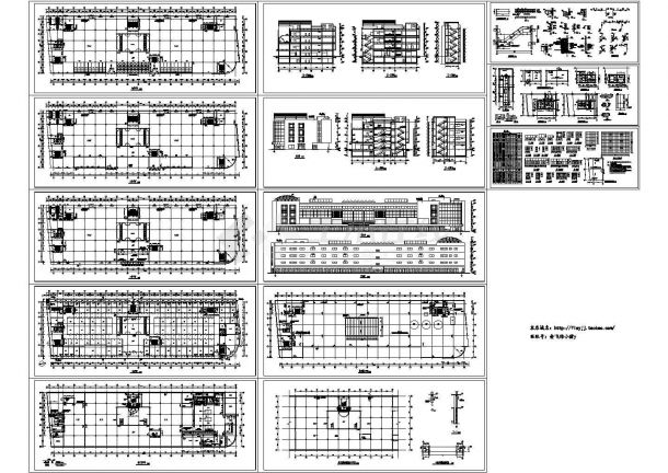 4层带地下室商场设计cad图(含效果图，共十三张)-图一