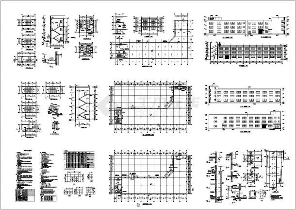 某三层框架结构工业厂房（建筑面积3810㎡）设计cad全套建筑施工图纸（含设计说明）-图一