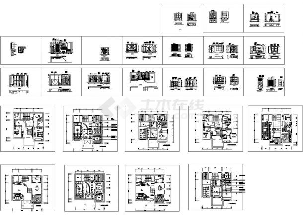 广东豪华别墅室内装修设计建筑施工cad图纸，共二十六张-图一
