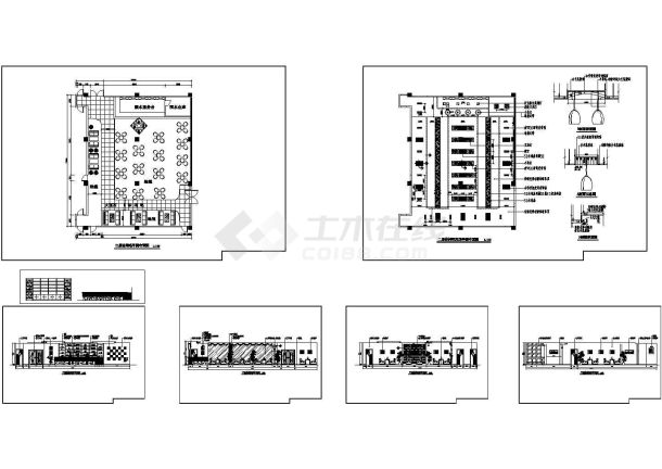 某休闲吧装修全套施工参考CAD详图-图二