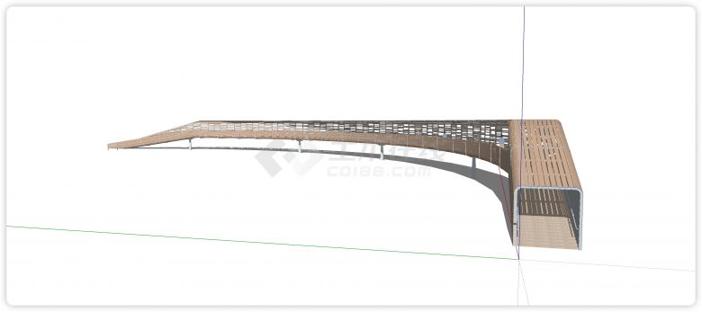 钢结构木块设计景观桥su模型-图一