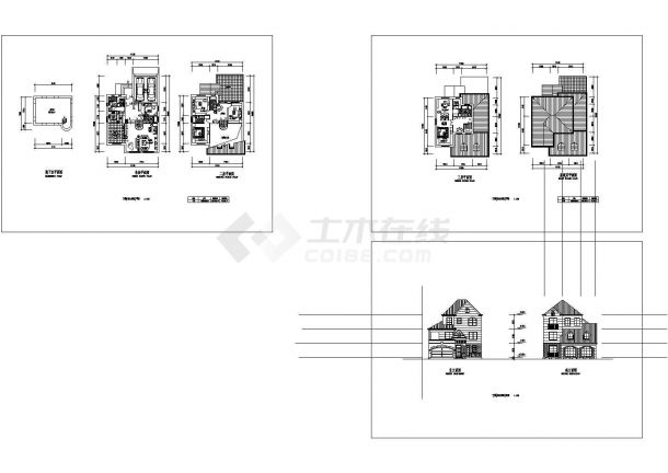 某11.1x12.3米三层独立别墅建筑设计方案图-图一