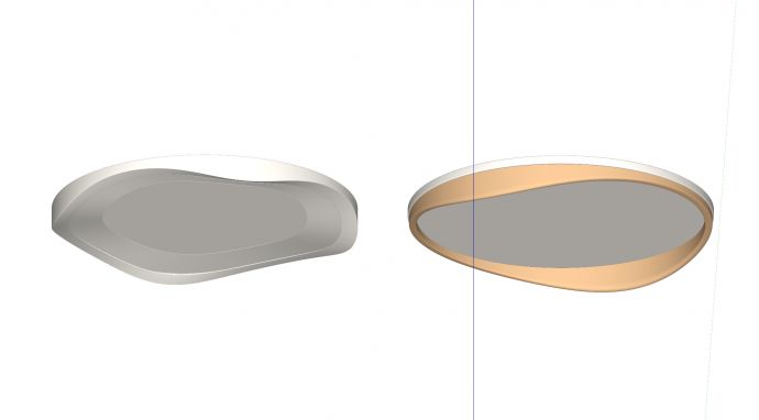 圆盘造型和流线边缘现代吸顶灯su_图1