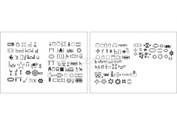 CAD建筑常用装饰桌椅大样图-图一