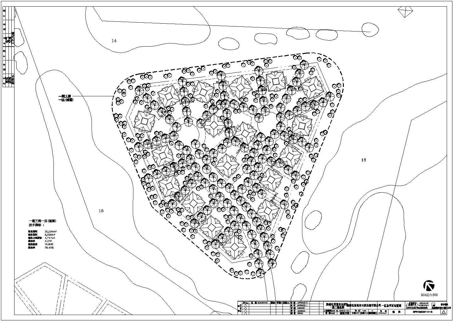 海南长秀高尔夫球场规划设计方案CAD图纸（某知名设计公司设计，标注详细）