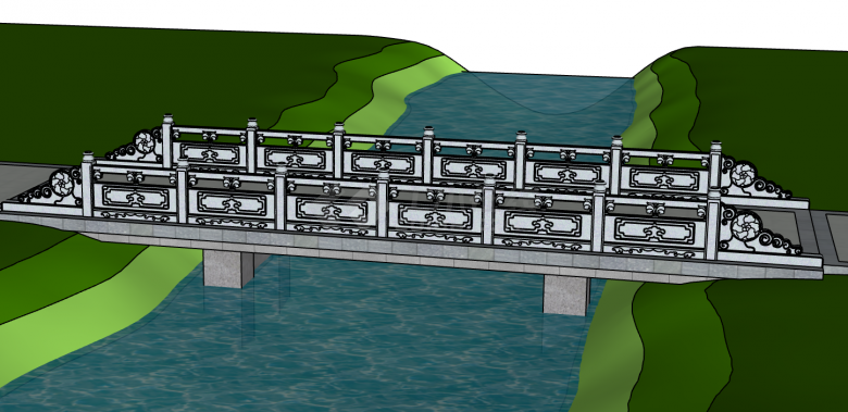 设计感超强的中市桥su模型-图二