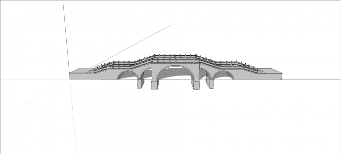 灰色钢筋混凝土中式桥su模型_图1