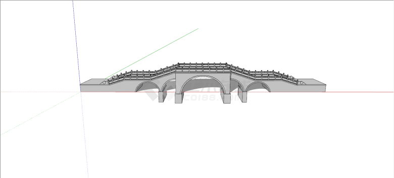 灰色钢筋混凝土中式桥su模型-图一
