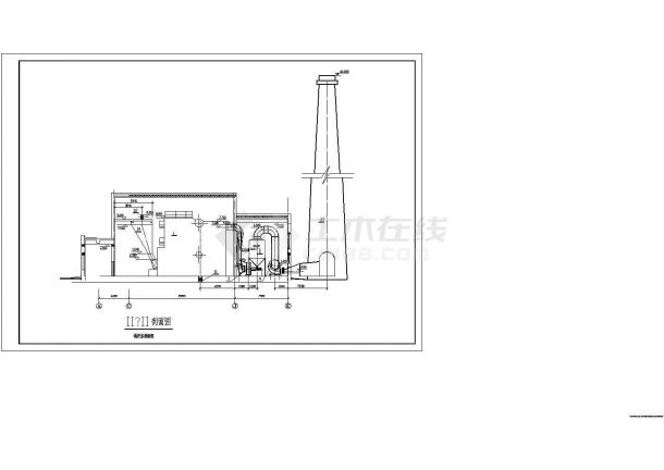 某区域小型锅炉房CAD剖面精细图-图一