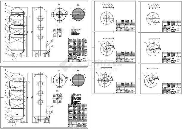 某工程碱洗喷淋塔设计cad全套安装施工图（生产加工类图纸）（含技术要求）-图一