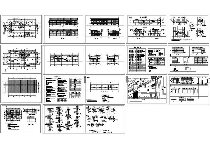 二层钢结构售楼部建筑施工图（含门窗表、材料表）_图1
