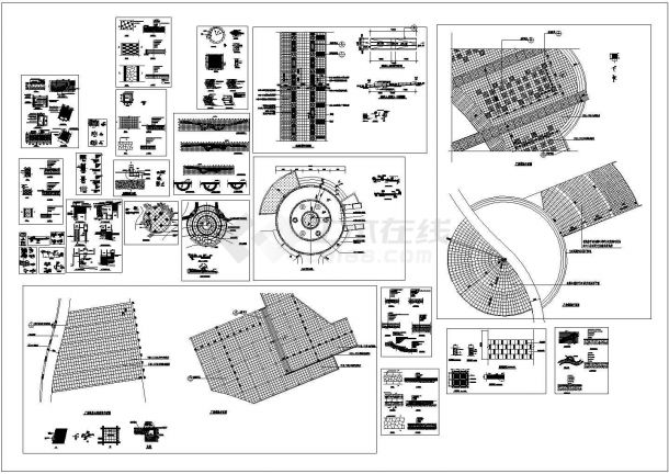 广场铺地园路铺装设计cad图-图一