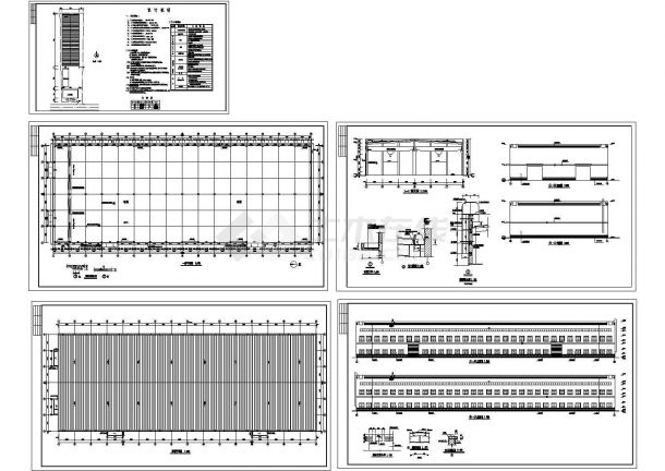 1层3456平米排架结构建筑装饰材料公司厂房建筑施工图（含设计说明）-图一
