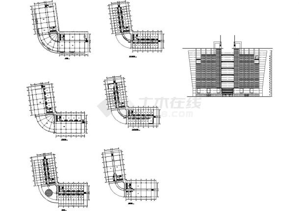 某县城18层L型结构大酒店建筑设计CAD施工图-图一