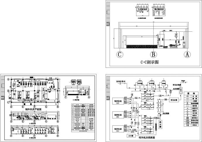 制冷机房设备配置设计cad施工图_图1