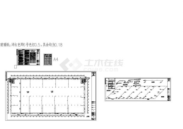 安东园长江单层厂房给排水施工cad图，共四张-图一