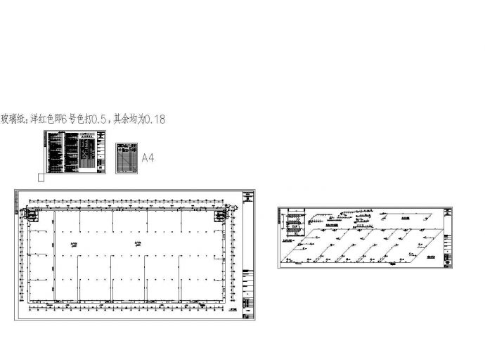 安东园长江单层厂房给排水施工cad图，共四张_图1