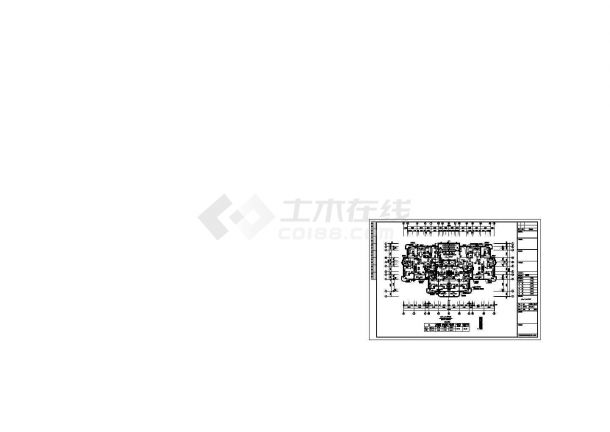 一梯四塔式高层户型平面设计CAD图-图一