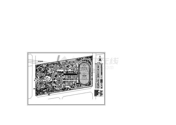 96619平米校园景观规划设计总图-图一