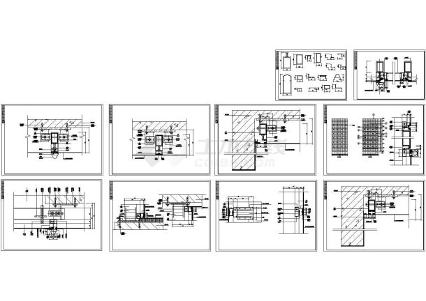 玻璃幕墙及铝合金型材cad节点详图-图一