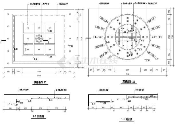 某城市KTV包厢吊顶详图-图一