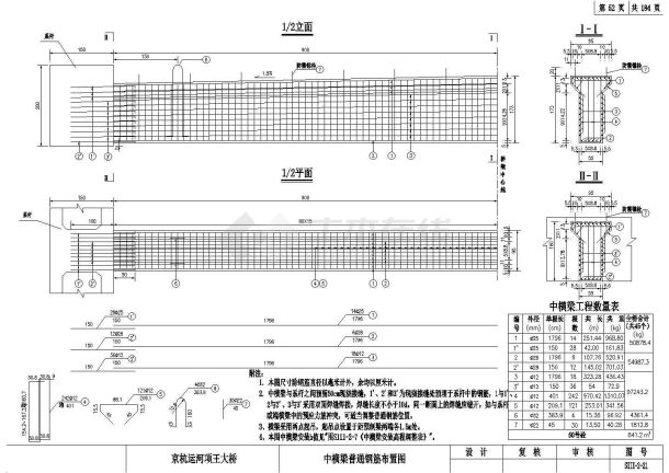 某项王大桥70m+100m+70m钢管拱中横梁CAD设计详图-图一