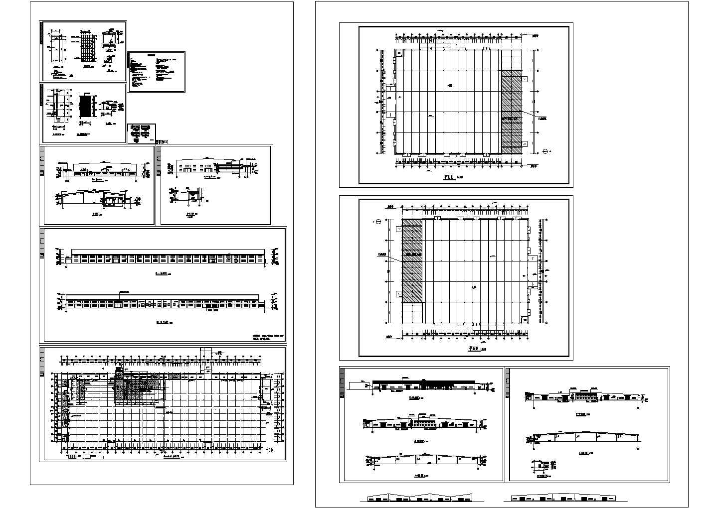 单层大型车间建筑设计cad施工图（含仓库）