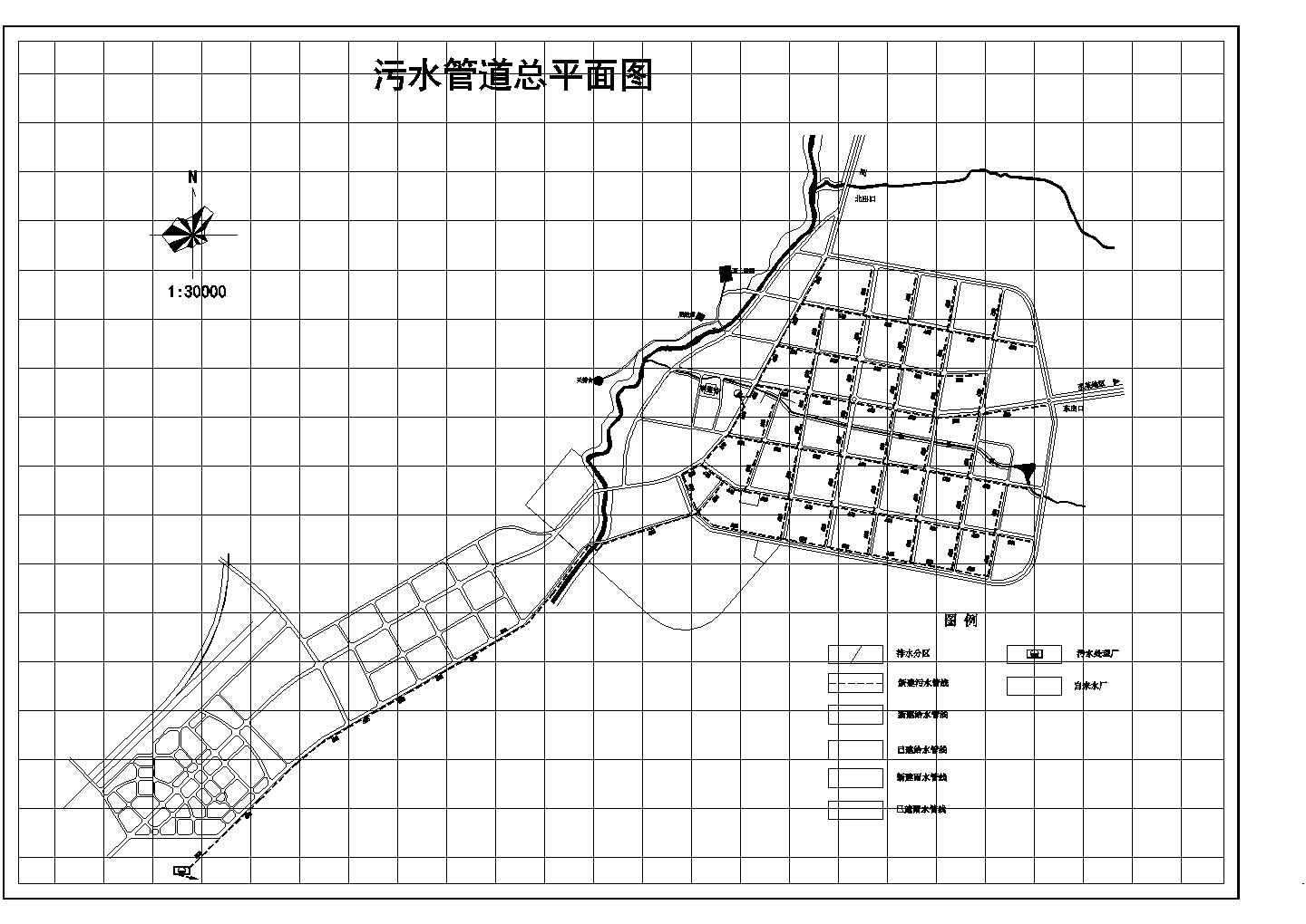 某县整体排水管网规划图