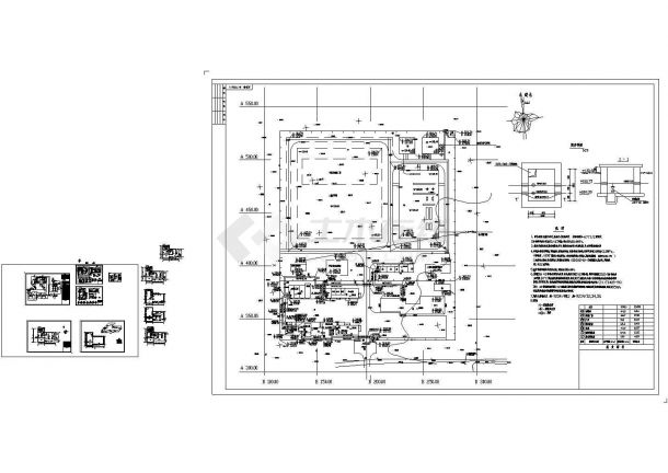 燃气锅炉房平面布置及系统流程工艺系统CAD图纸，含支架详图-图一