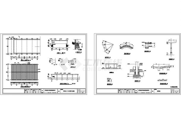 入口花架施工CAD图纸设计-图二