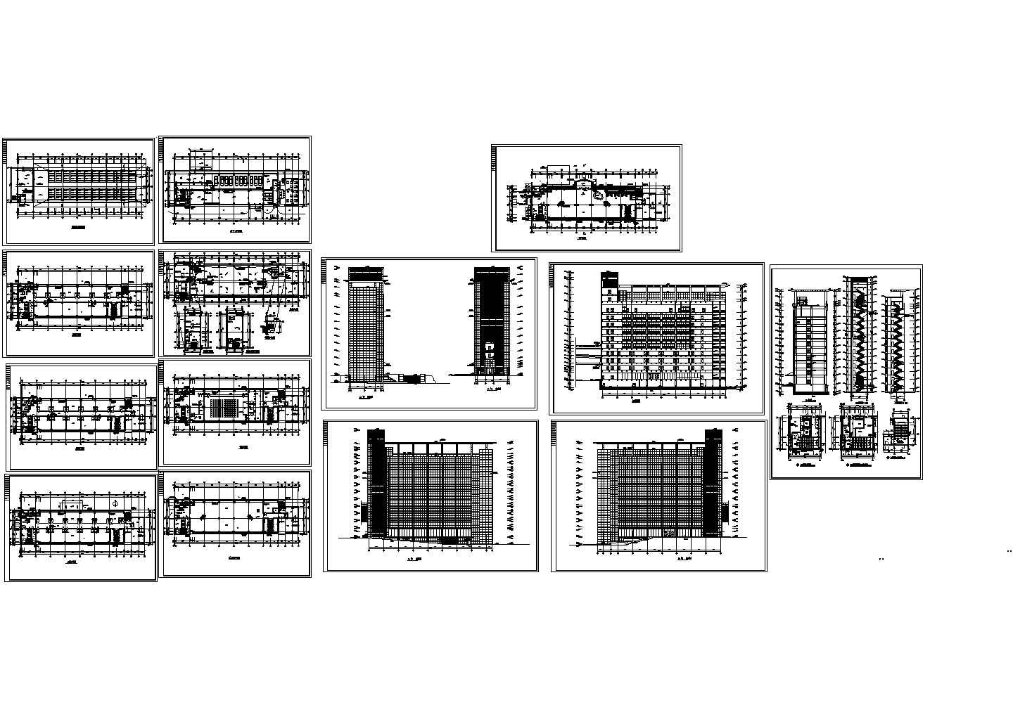 十层13981.5平米电子研发楼建筑设计cad施工图