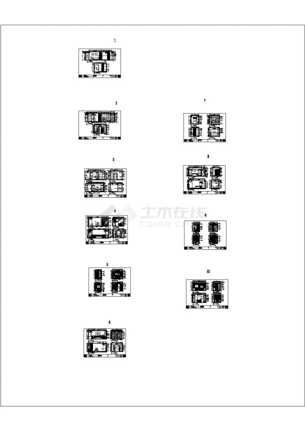 高文安－南京龙凤花园B户型样板房室内装修设计cad施工图（大师作品）-图一