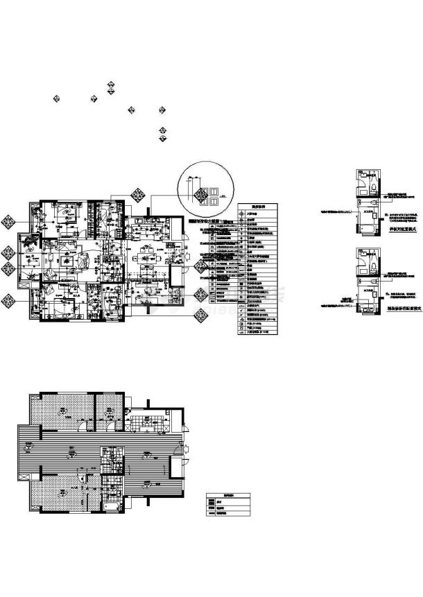 高文安－南京龙凤花园B户型样板房室内装修设计cad施工图（大师作品）-图二