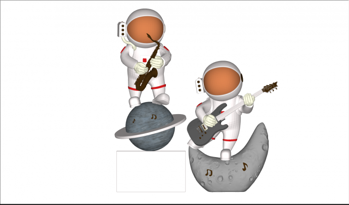 精致音乐太空人摆件雕塑su模型_图1