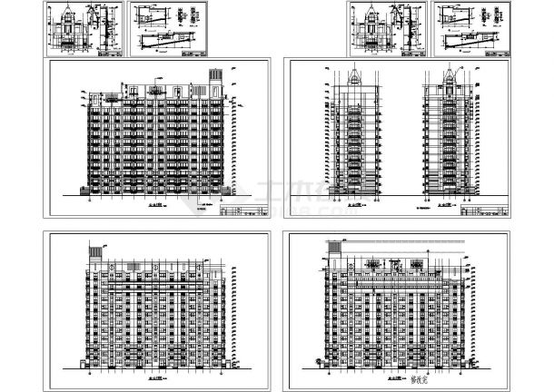 13层商住楼建筑设计施工cad图纸，共八张-图一