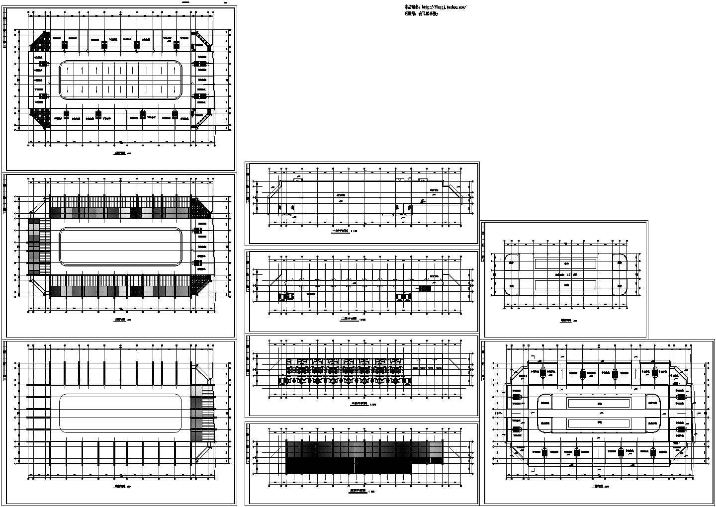 3层农贸市场建筑各层的平面设计图