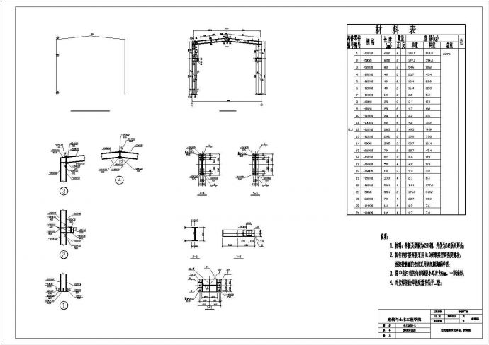 印刷单层建筑钢结构厂房毕业设计图形（建筑）cad施工图设计_图1